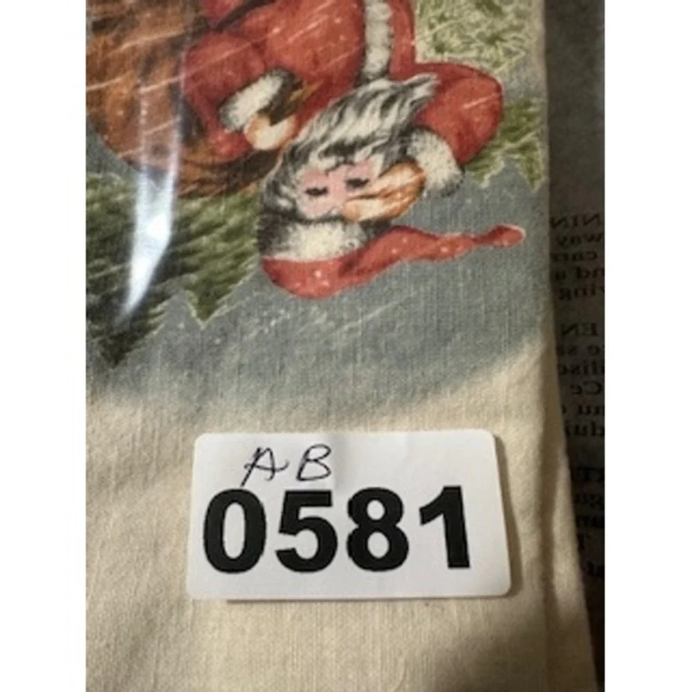 Pottery Barn Santa Claus Christmas Cloth Napkins Set of 4 Cotton Ivory